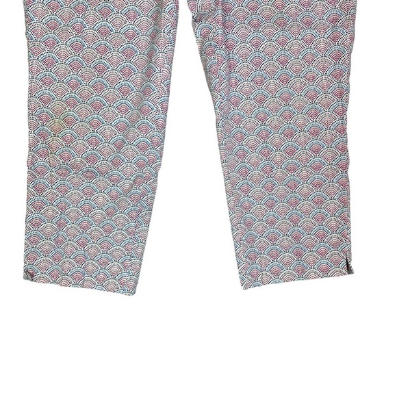 Talbots Cropped Pants Womens Trousers Pockets Stretch Pattern Casual Pink 12 - Picture 3 of 9